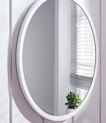 Oval Decorative Wall Mirror for Home Hotel Bedroom Bathroom White Wall Mirror 1
