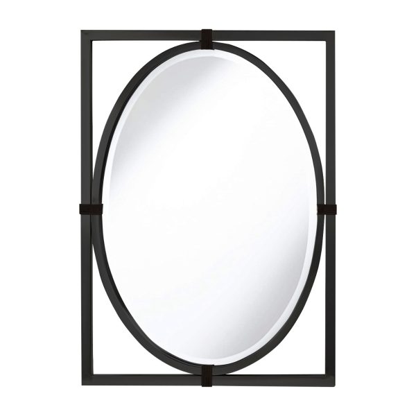 Black Oval Rectangle mirror