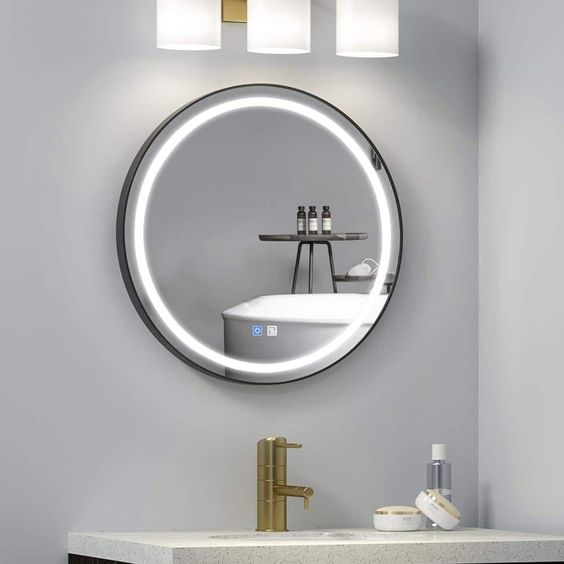 Keuna Metal Framed Round LED Mirror 6