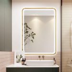 Liana Metal Gold Framed Rectangle LED Mirror