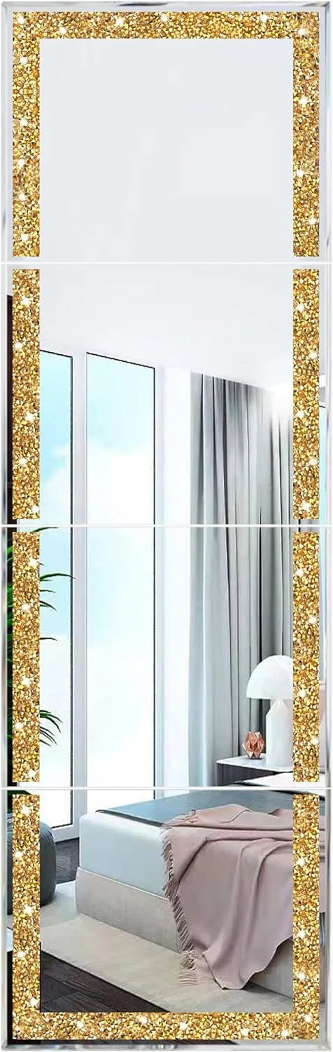 Ansley Rectangle Gold Crystal Mirror