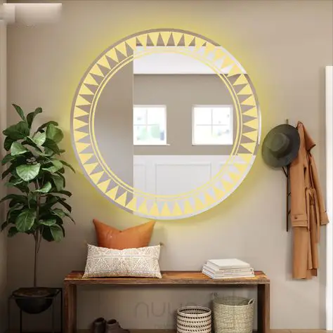 Anahi Round LED Mirror with 3 Lights 3