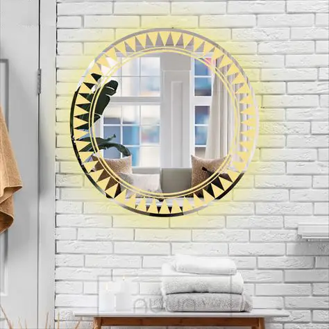 Anahi Round LED Mirror with 3 Lights 5
