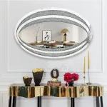 Javell Oval Crystal Mirror